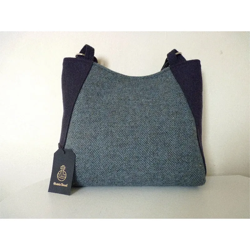 Harris Tweed Bag - Embsay Tote Bag - Grey Blue & Gunmetal