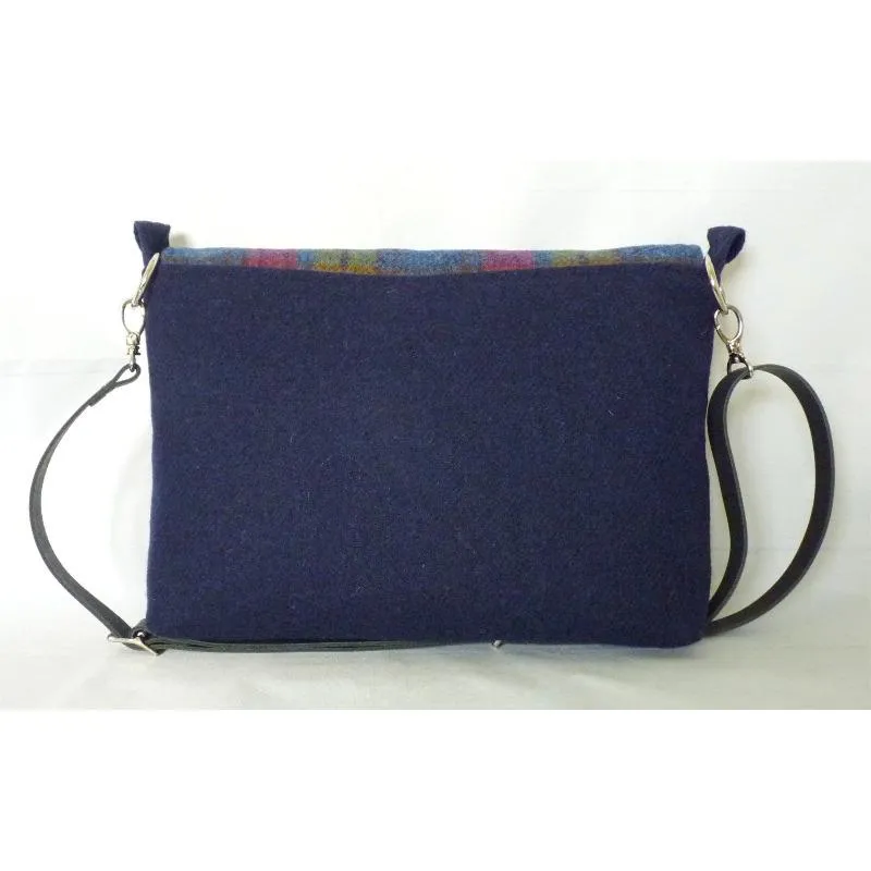 Harris Tweed Bag - Ingleborough Messenger Bag - Navy & Multi