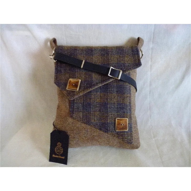 Harris Tweed Bag - Mortson Quay Messenger Bag - Chalky Blue | Tweed Bag Creations