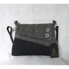 Harris Tweed Bag - Sedgeford Shoulder Bag - Black & Herringbone