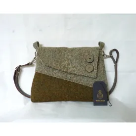 Harris Tweed Bag - Sedgeford Shoulder Bag - Green & Herringbone