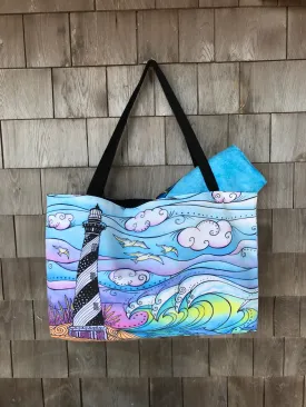 Hatteras Waves Beach Bag