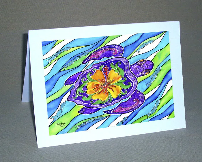 Hibiscus Turtle Notecard