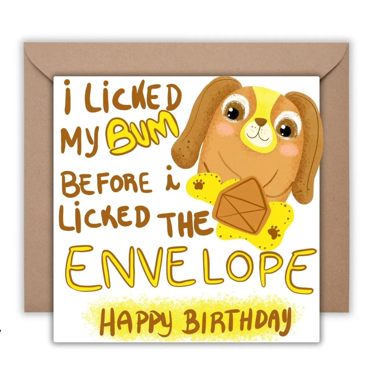 I licked my Bum Before Licking the Envelope Dog Birthday Card, Dog Owner Card, Dog Lover Card, Cute Dog Card, Card For Friends