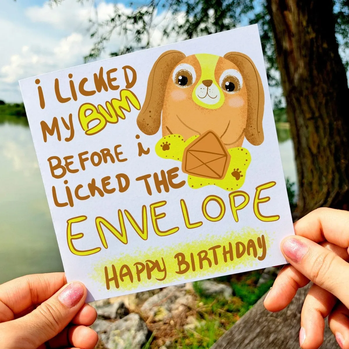 I licked my Bum Before Licking the Envelope Dog Birthday Card, Dog Owner Card, Dog Lover Card, Cute Dog Card, Card For Friends