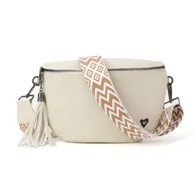 Kimberley Vegan Leather Crossbody Bag/Sling - Cream