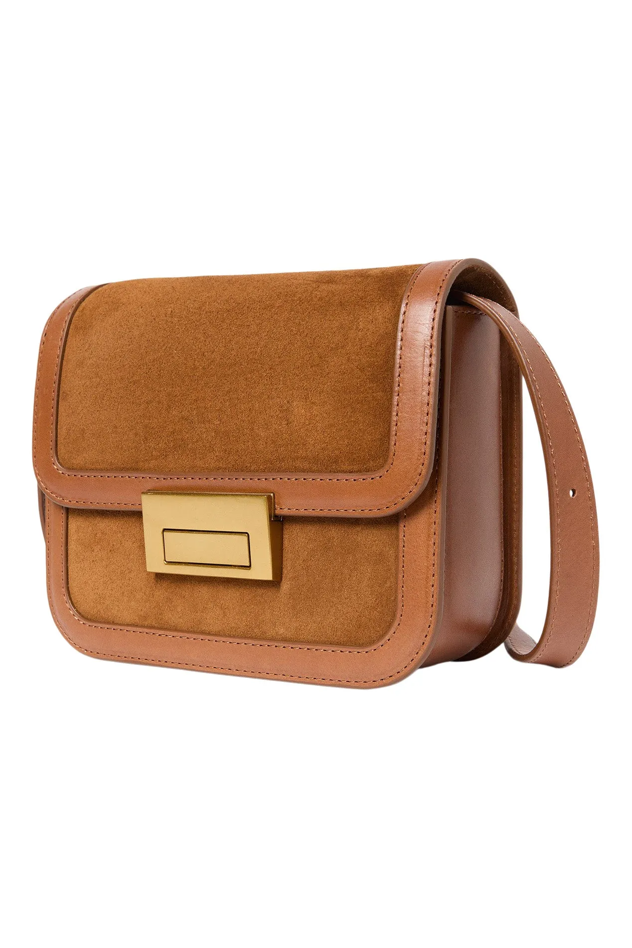 Loeffler Randall Desi Crossbody Bag with Lock in Cacao