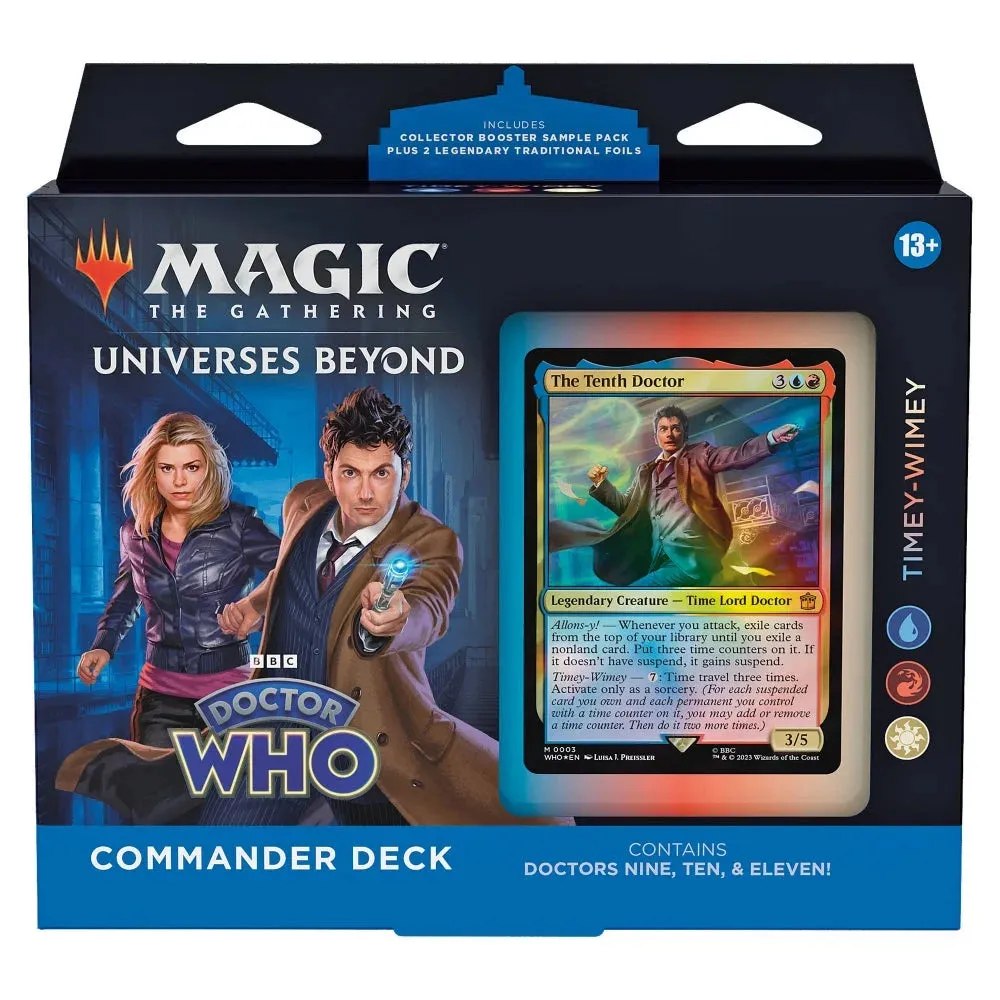 Magic: The Gathering Doctor Who Commander Deck - Masters of Evil (100-Card Deck, 2-Card Collector Booster Sample Pack   Accessories)