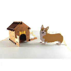 Mama Corgis N Puppies 3D Pop up Greeting Card