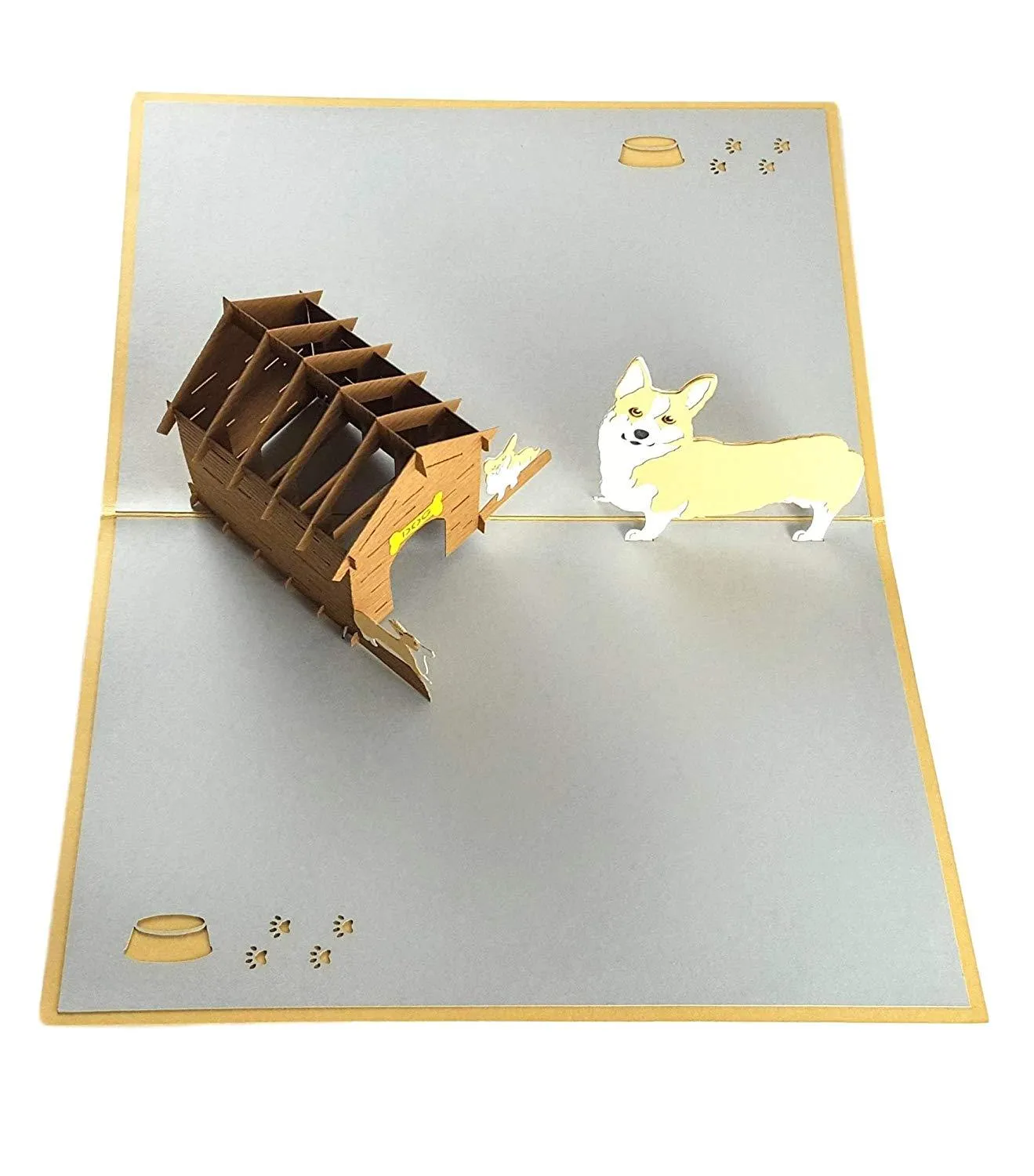 Mama Corgis N Puppies 3D Pop up Greeting Card