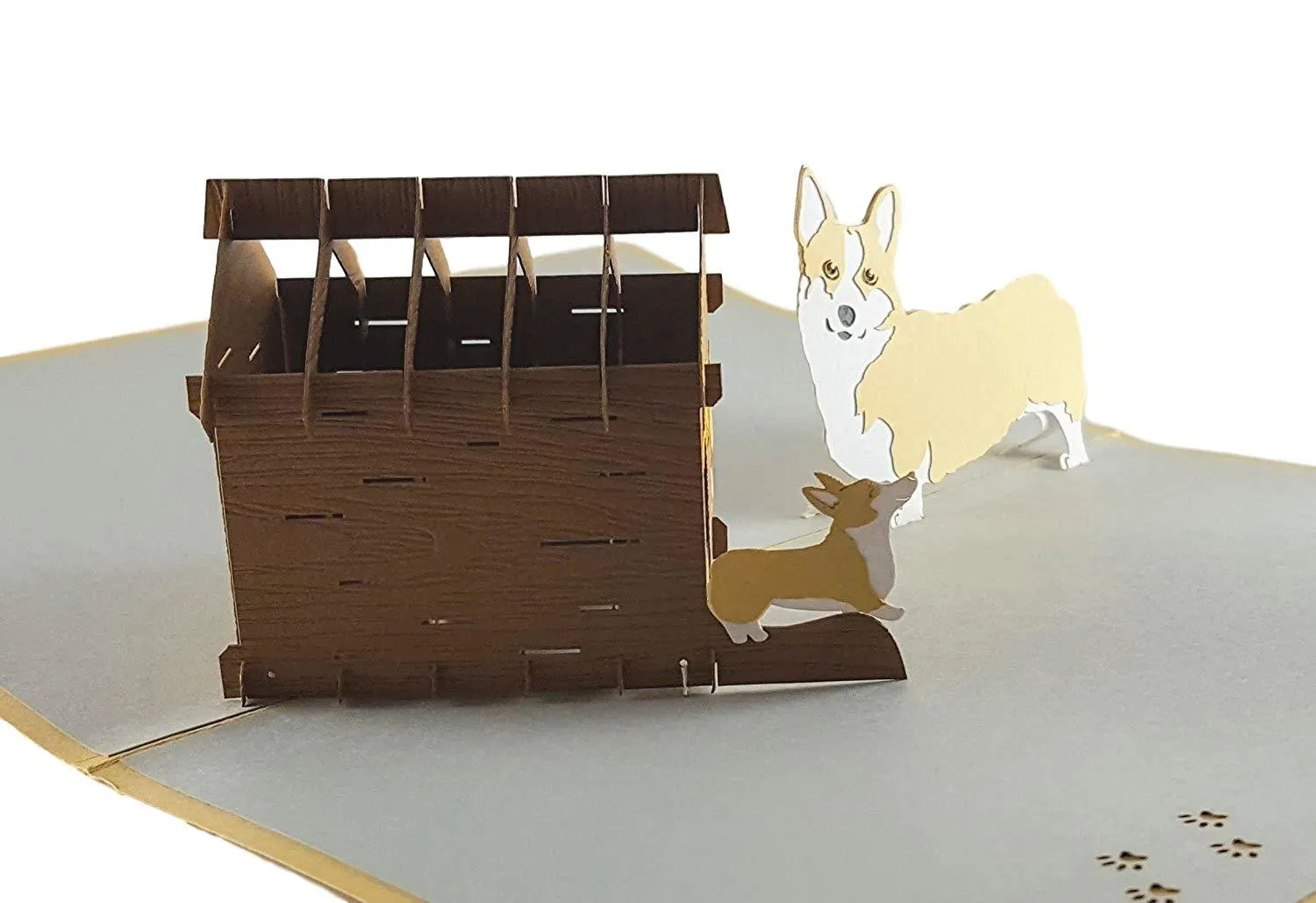 Mama Corgis N Puppies 3D Pop up Greeting Card