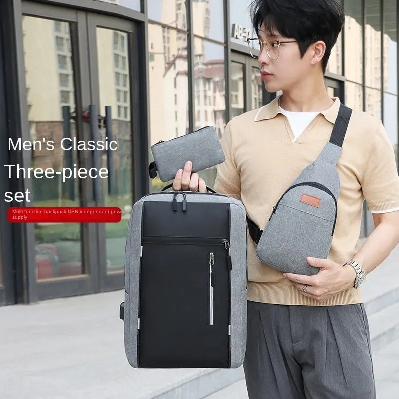 Men Casual Waterproof School Rucksack Bag Polyester Laptop Backpack | 7001