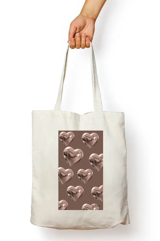 Metallic Hearts Tote Bag