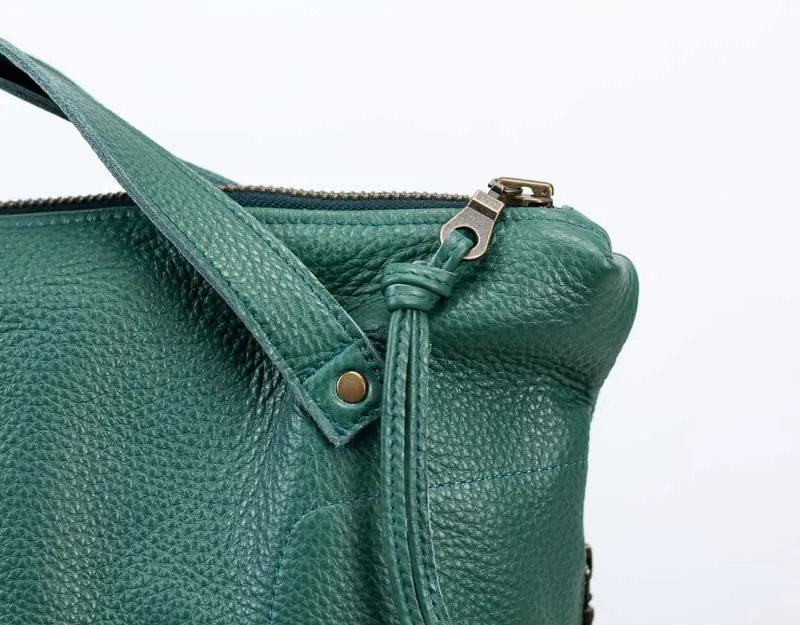 Minos backpack - Petrol green leather