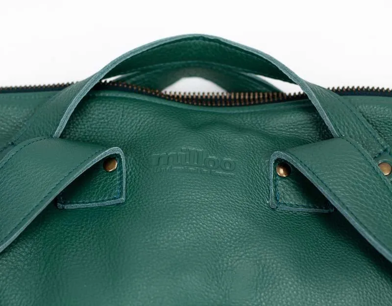 Minos backpack - Petrol green leather