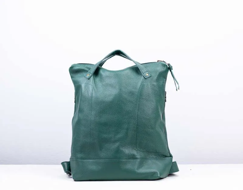 Minos backpack - Petrol green leather