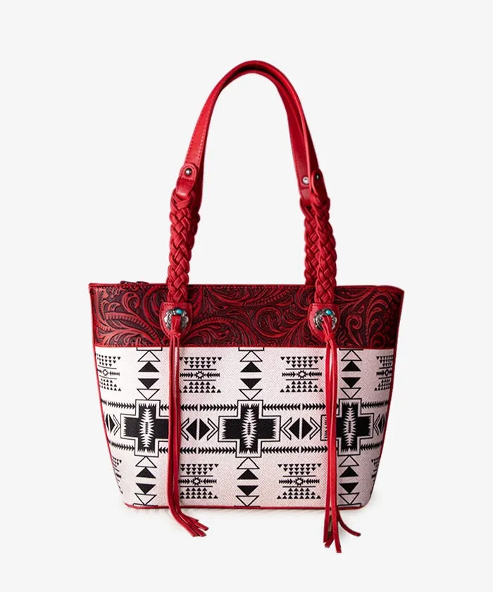 Montana West Braided Strap Aztec Tote Bag