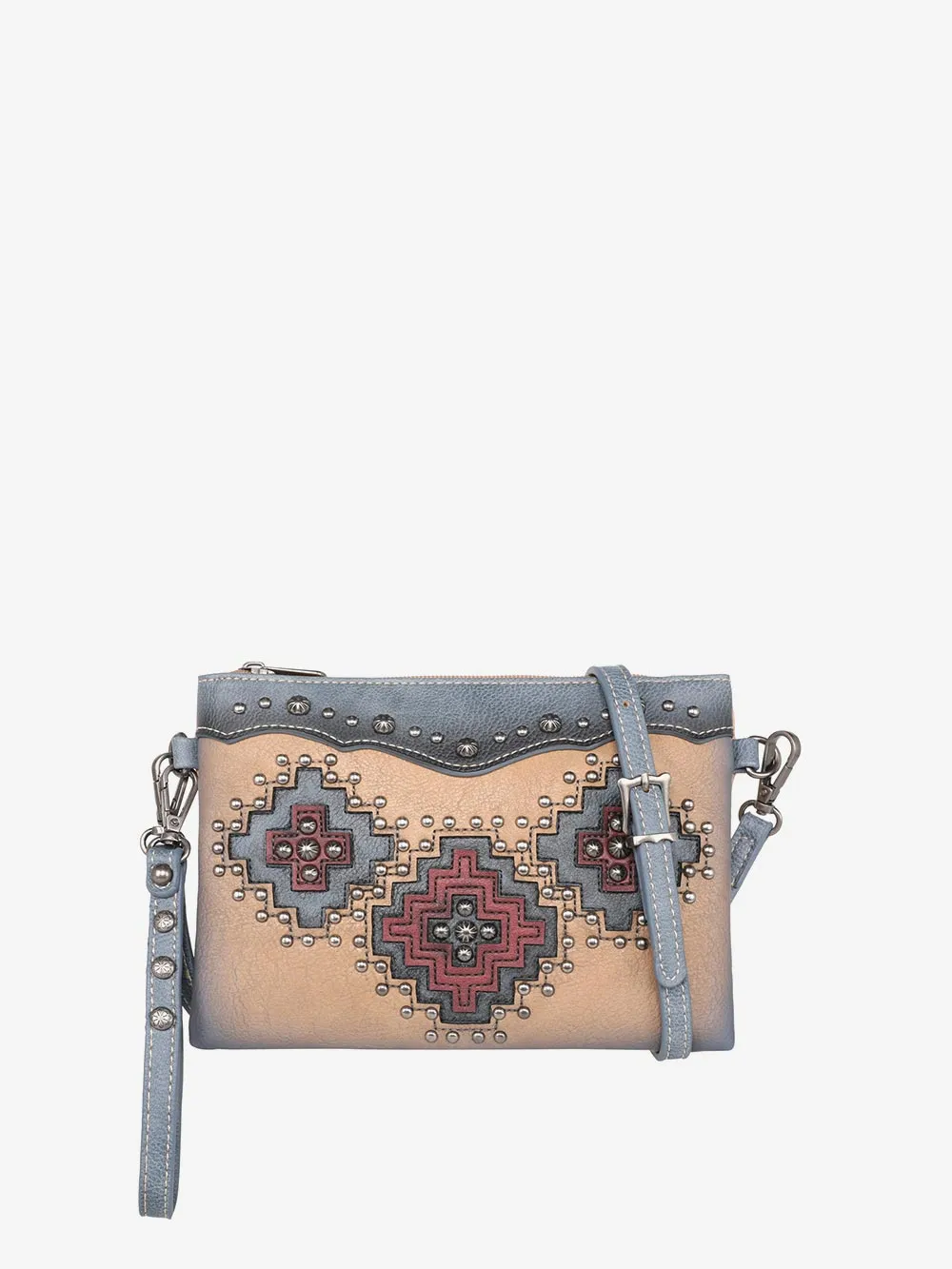 Montana West Cut-out Aztec Applique Crossbody Wristlet