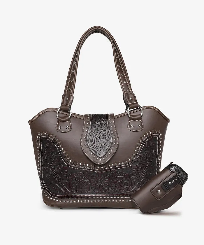 Montana West Tooling Studded Concealed Carry Handbag