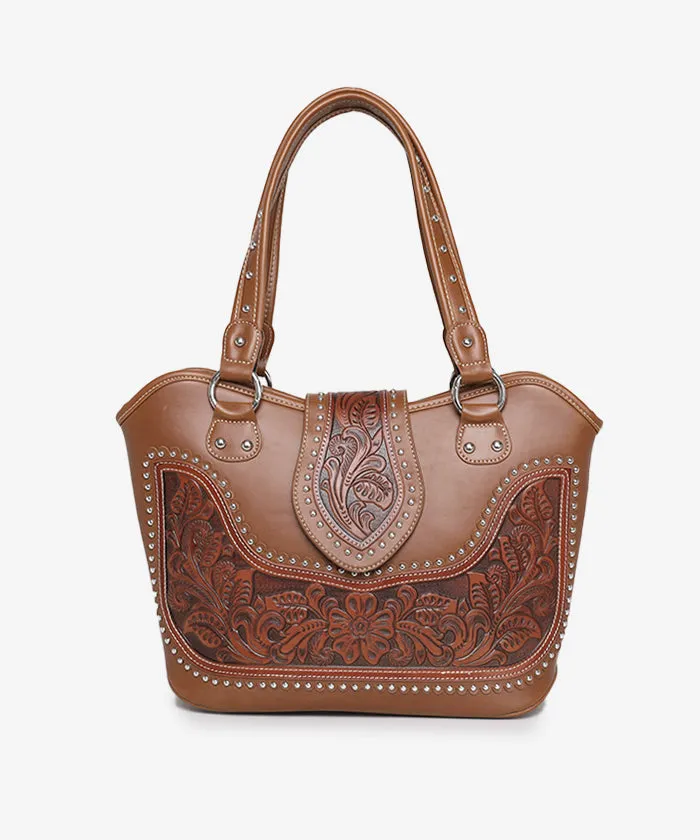 Montana West Tooling Studded Concealed Carry Handbag