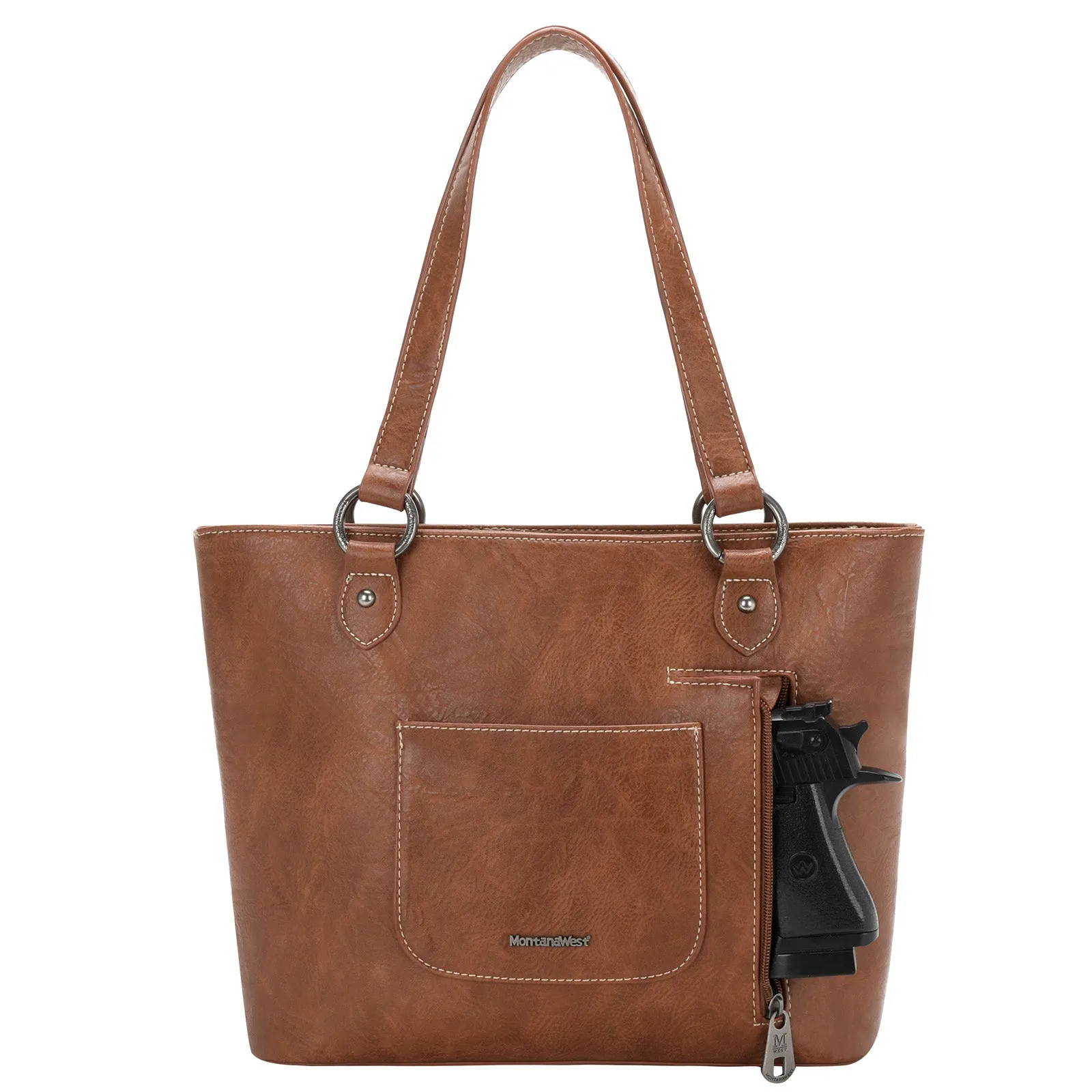 Montana West Whipstitch Colorblock Concealed Carry Tote