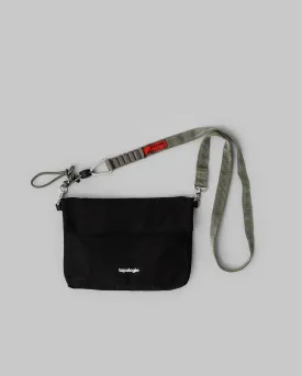 Musette Small / Black (Tech Sateen) / 20mm Sling / Moss Stripe