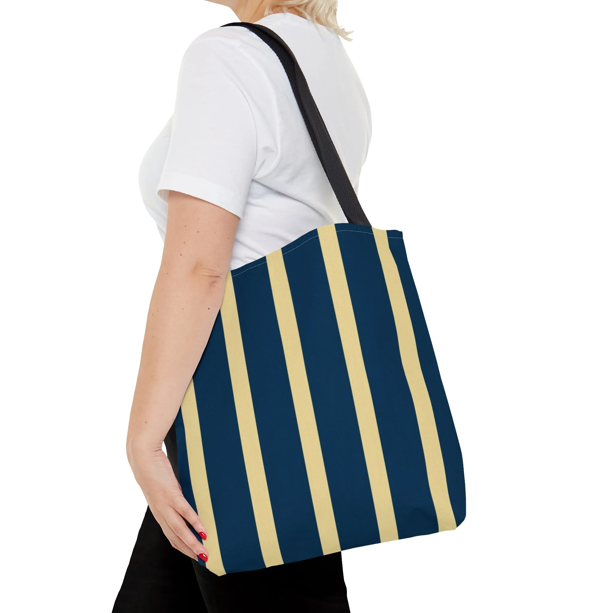 Navy Stripes Tote Bag