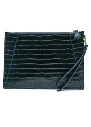 Neely & Chloe No. 9 Croc Embossed Clutch