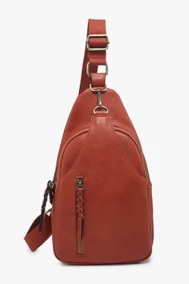 Nikki Dual Compartment Sling Bag- Rust