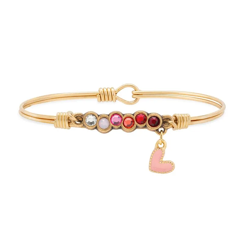 Pink Heart Starlight Bangle Bracelet In Love Ombre