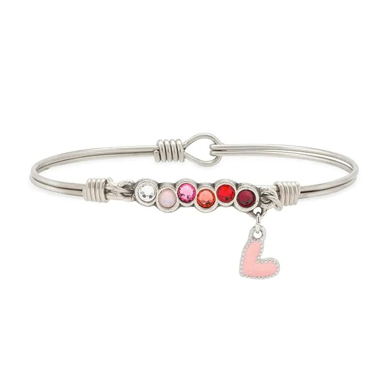 Pink Heart Starlight Bangle Bracelet In Love Ombre