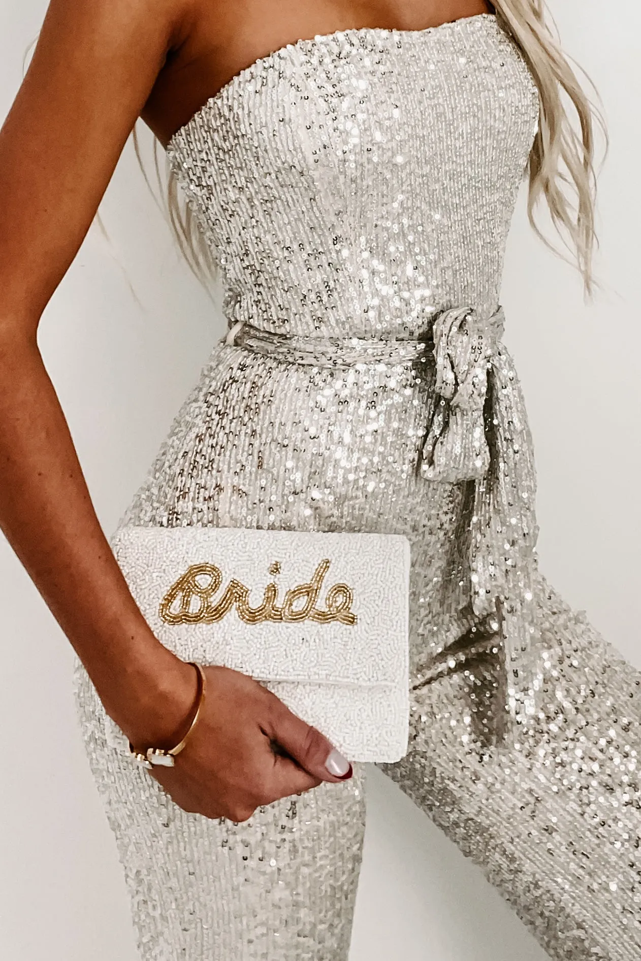 "Bride" Small Beaded Clutch (Ivory)