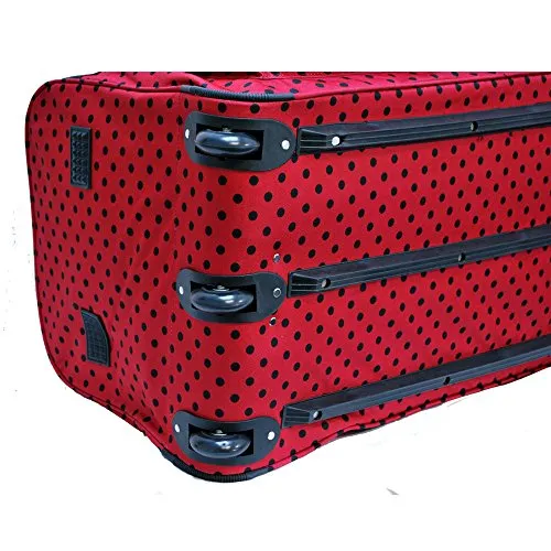 "E-Z Roll" 36" Polka Dots Rolling Duffel Bag with 3 Colors (Brown/Aqua)