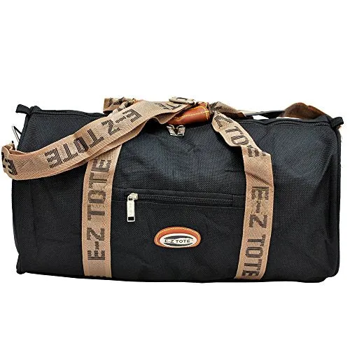 "E-Z Tote" Sports Duffel Bag/All Purpose Duffel Bag Size 18"/24" In 2 Colors (18", Black)