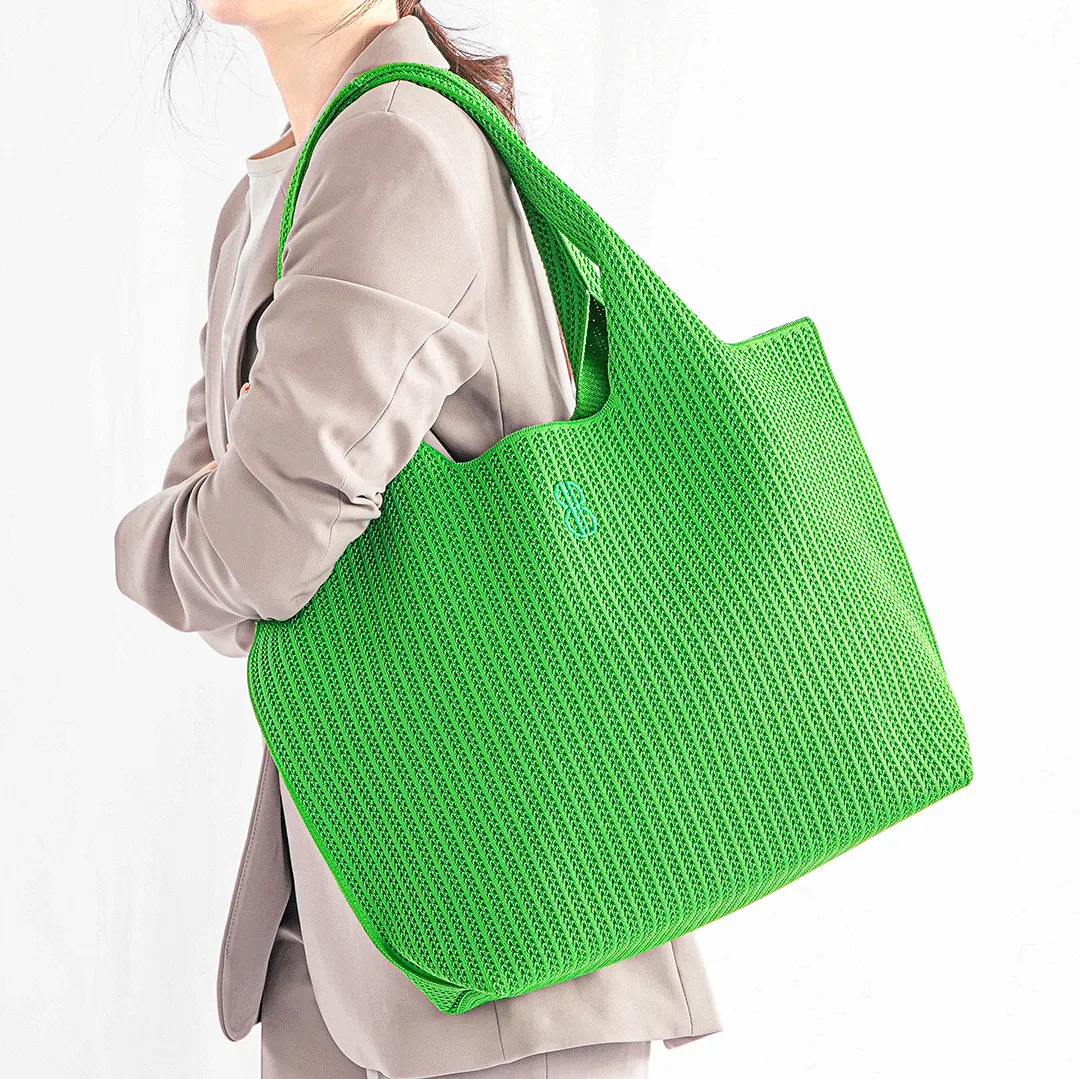 Sutton City Tote - Parakeet Green Stripe - Large