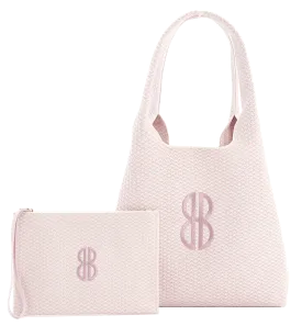 Sutton City Tote - Petal Pink Diamond Monogram / Detachable Metal Chain - Large