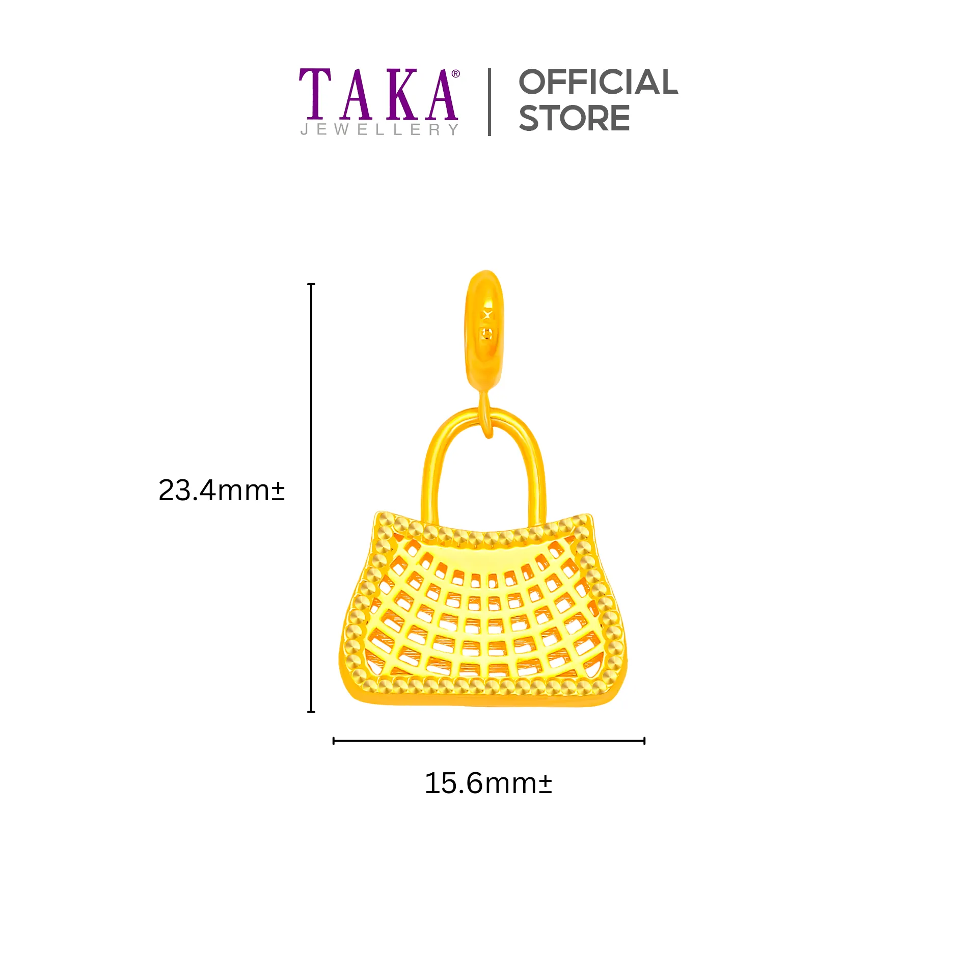 TAKA Jewellery 916 Gold Charm Handbag