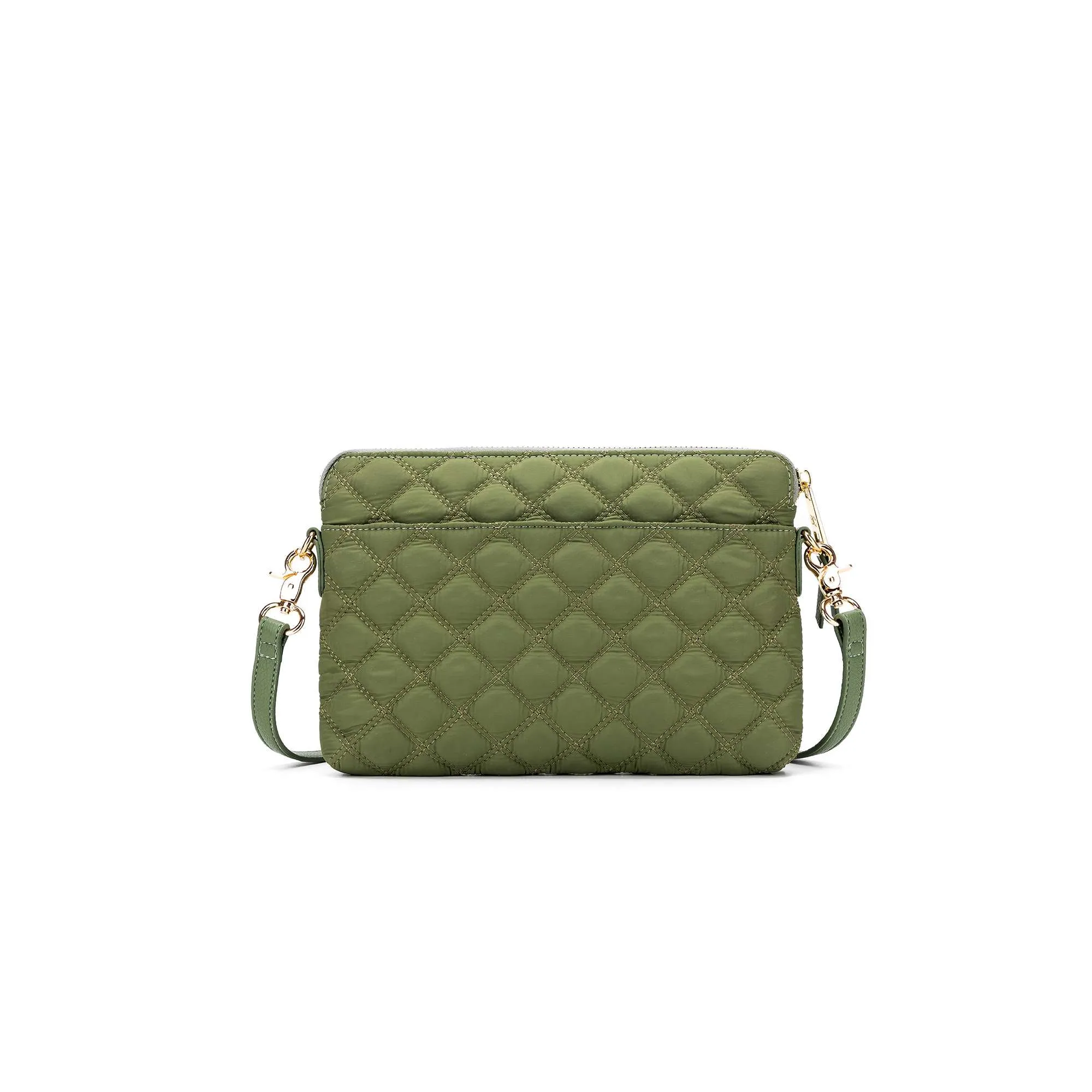 Tribeca Quilted Kiara Khaki Crossbody/Clutch