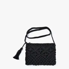 Val Macrame Crossbody Bag w/ Tassel