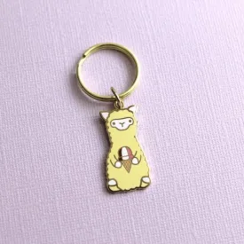 Wild Whimsy Alpaca Ice Cream Keychain