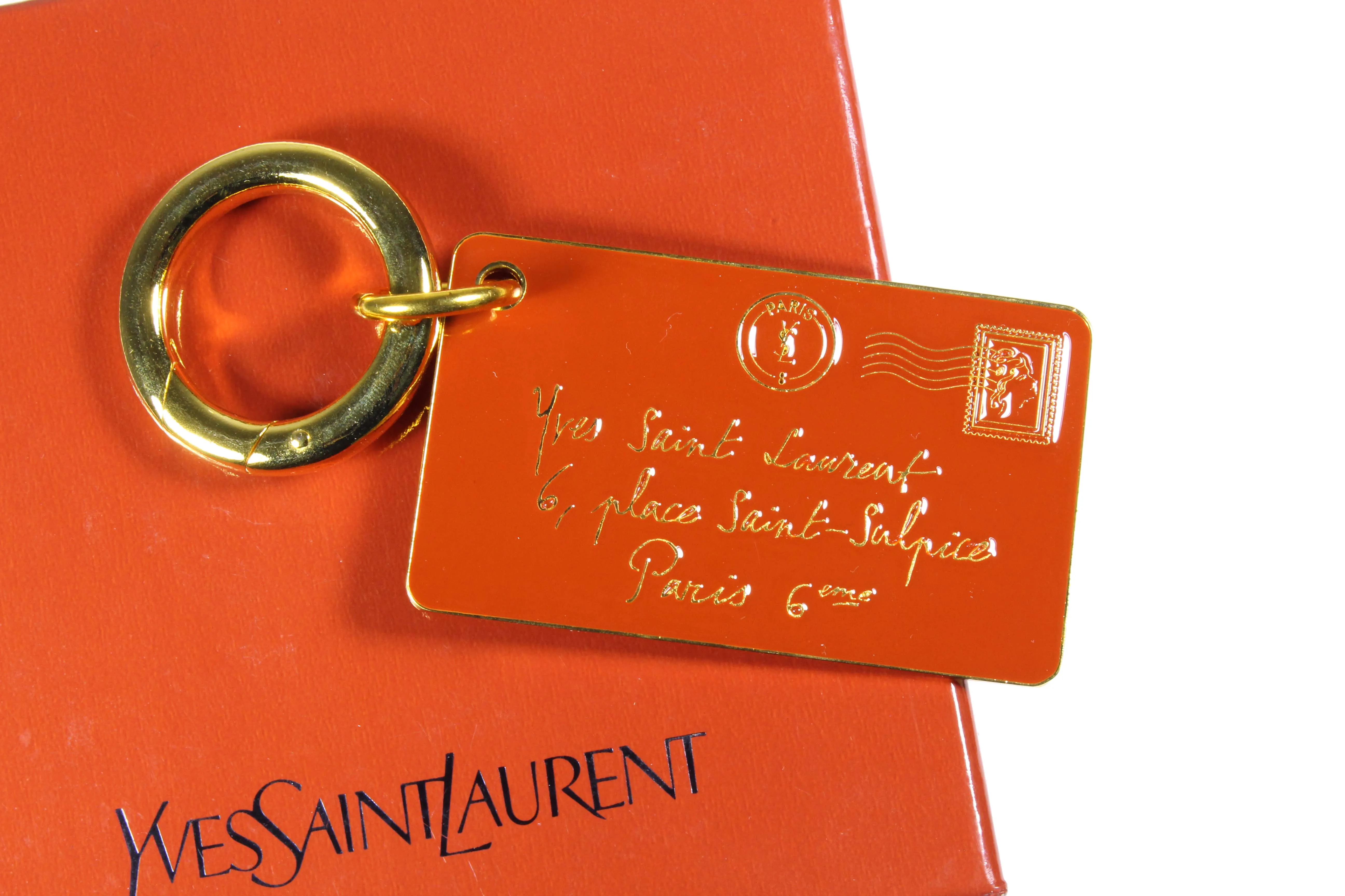 YVES SAINT LAURENT Y-mail large envelope key-ring bag charm